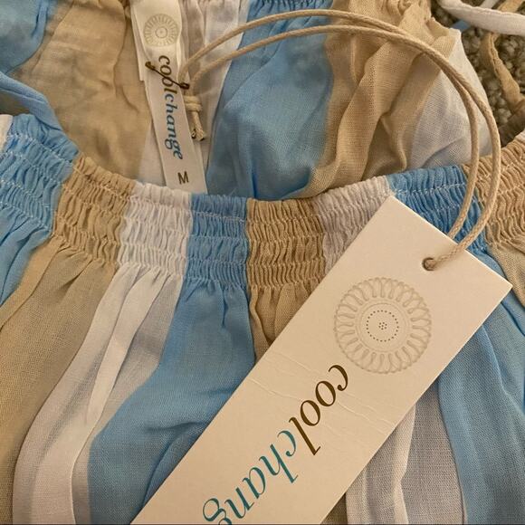 COOLCHANGE Ella Striped Cotton Tassel Oversized Crop Top - Picture 5 of 5